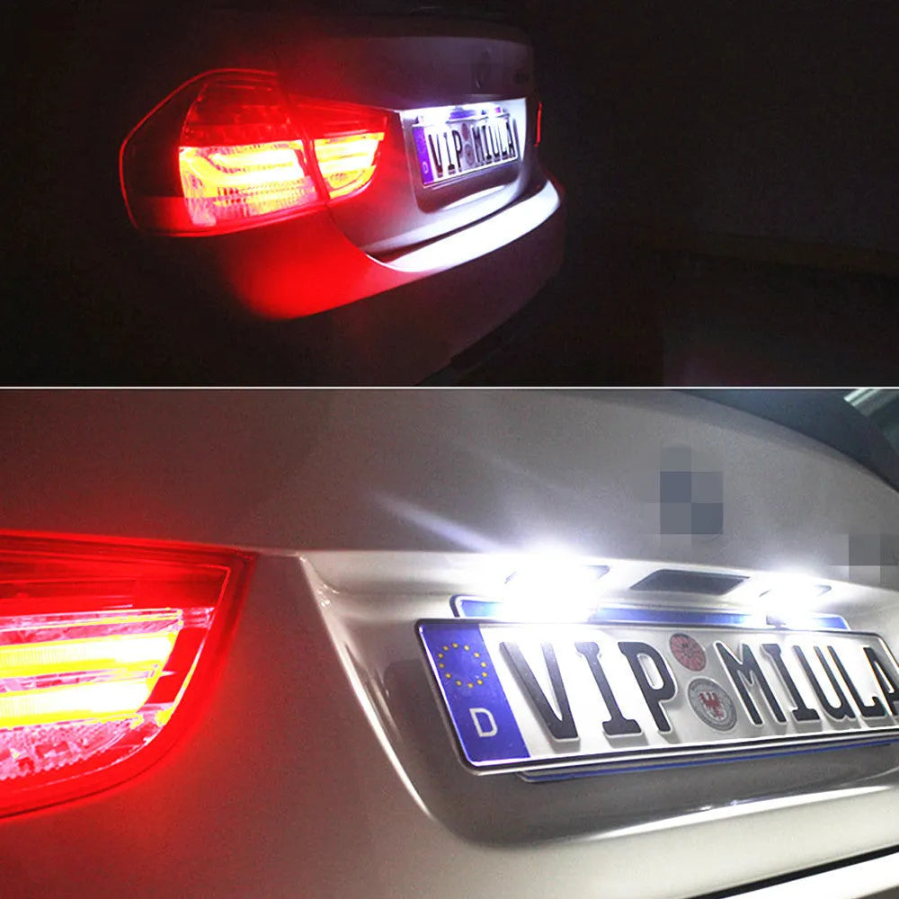 Volkswagen LED license plate light units with Canbus decoder for Golf Polo Phaeton models