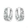 Retro hollow butterfly zircon earrings in S925 sterling silver with 14mm height and 5mm width for women