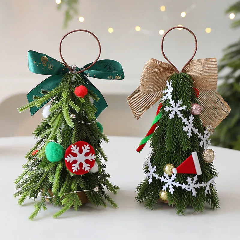 21cm mini Christmas tree ornament in PE foam, red and white snowflake or red and green elderly figure