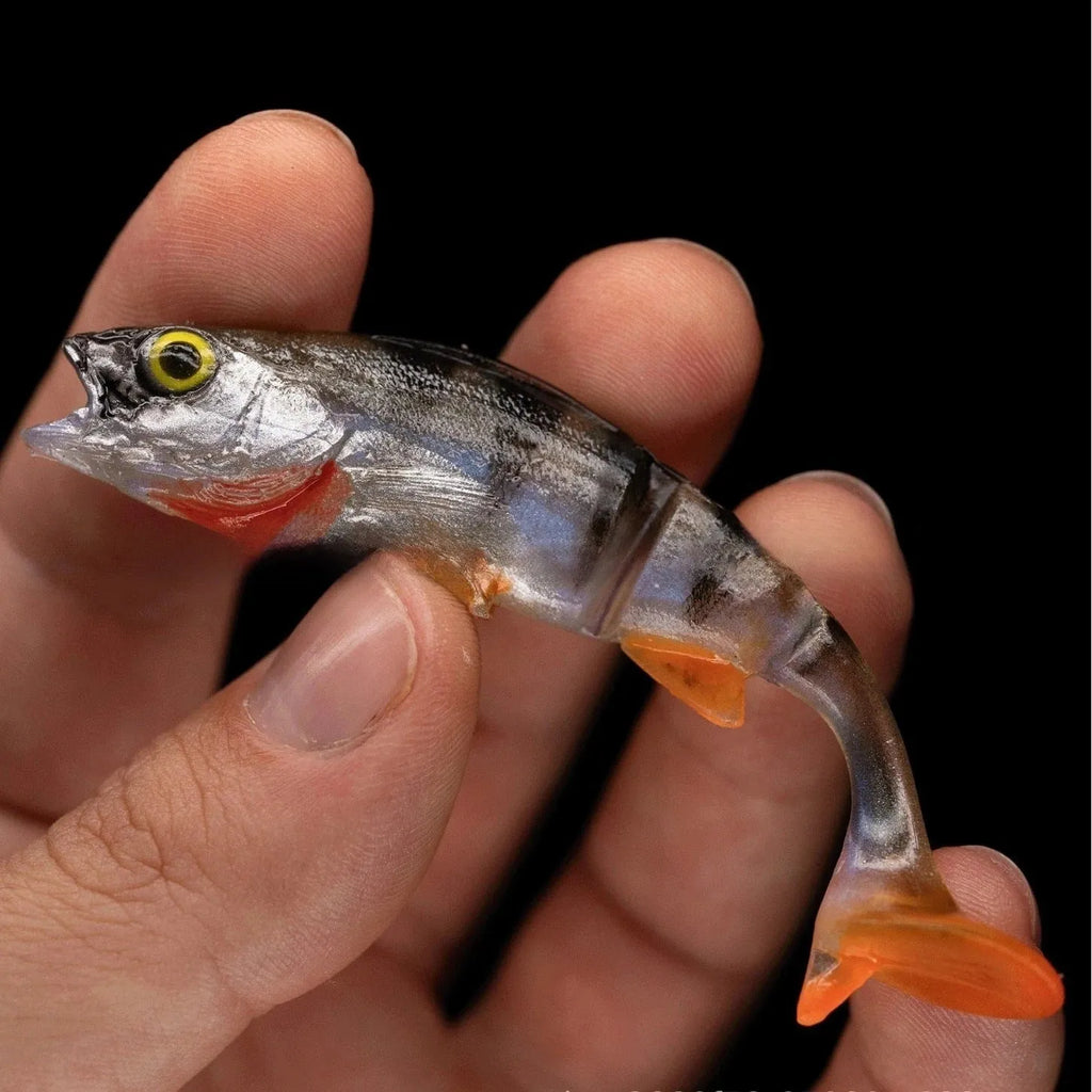 Fish T tail soft fishing lure with realistic fish pattern design for sea and freshwater fishing