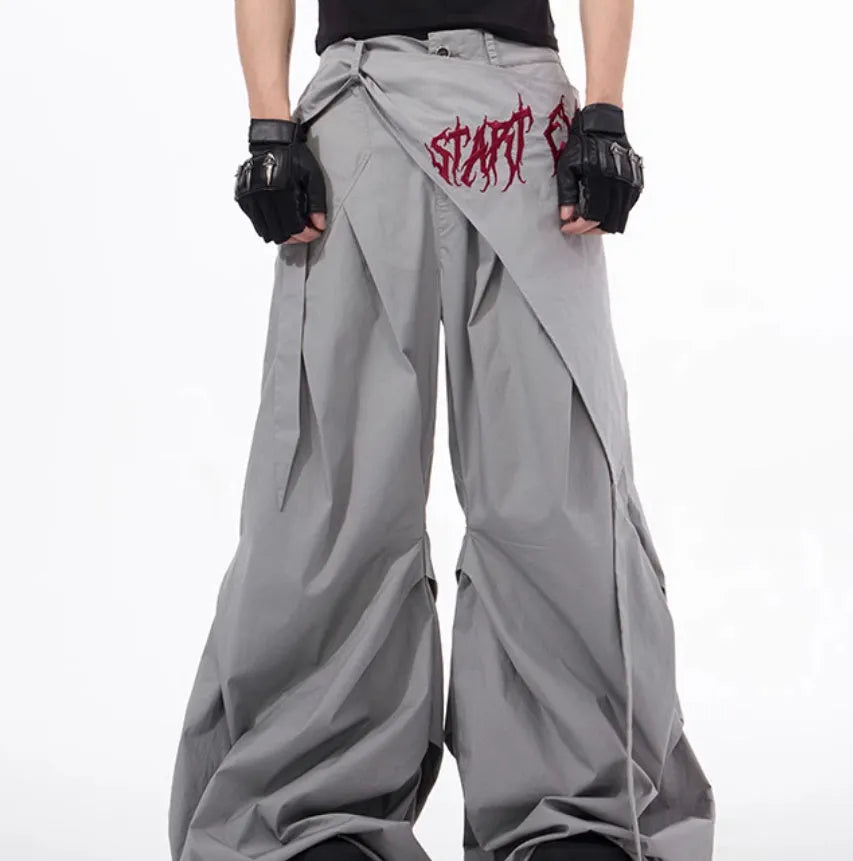 Boys wide-leg summer trousers in refined Korean style solid colours black and grey