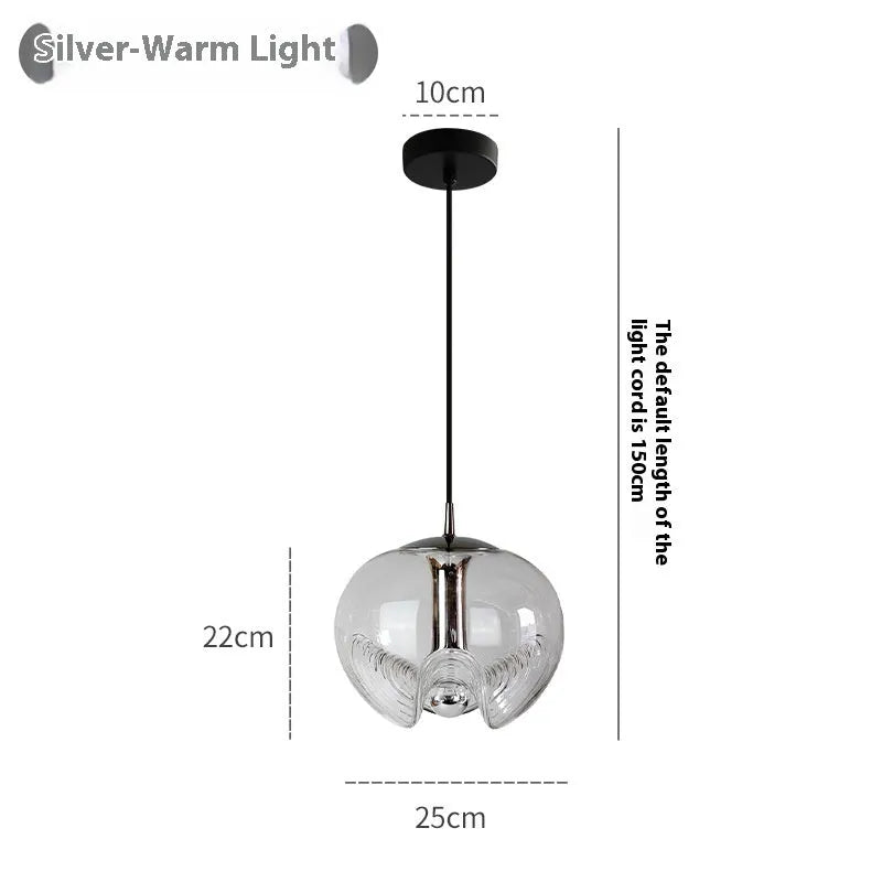 Modern glass chandelier with minimalist design showing transparent, amber and smoky grey light colour options