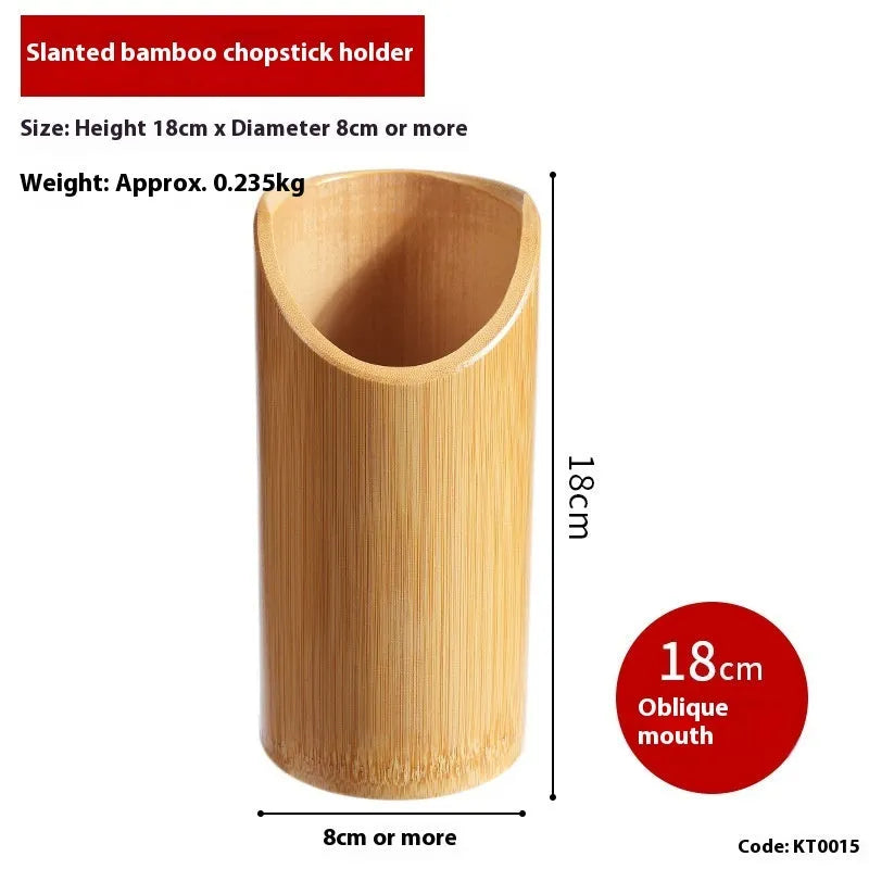 Bamboo chopsticks holder in creative style showing multiple size options for kitchen organisation