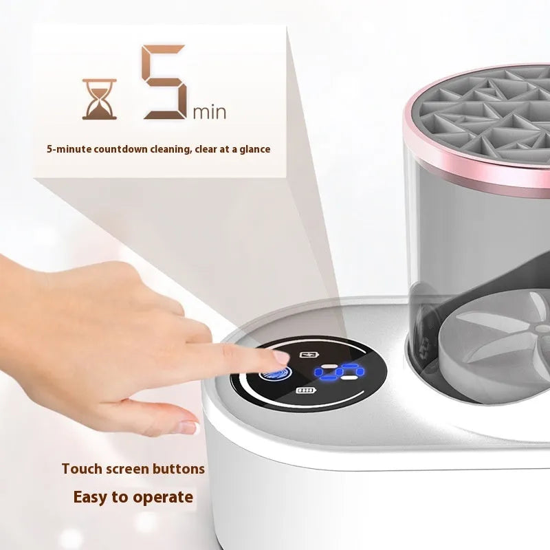 Electric makeup brush cleaner station with drying chamber, silicone bowl, 192 x 122 x 173mm, EU or USB plug