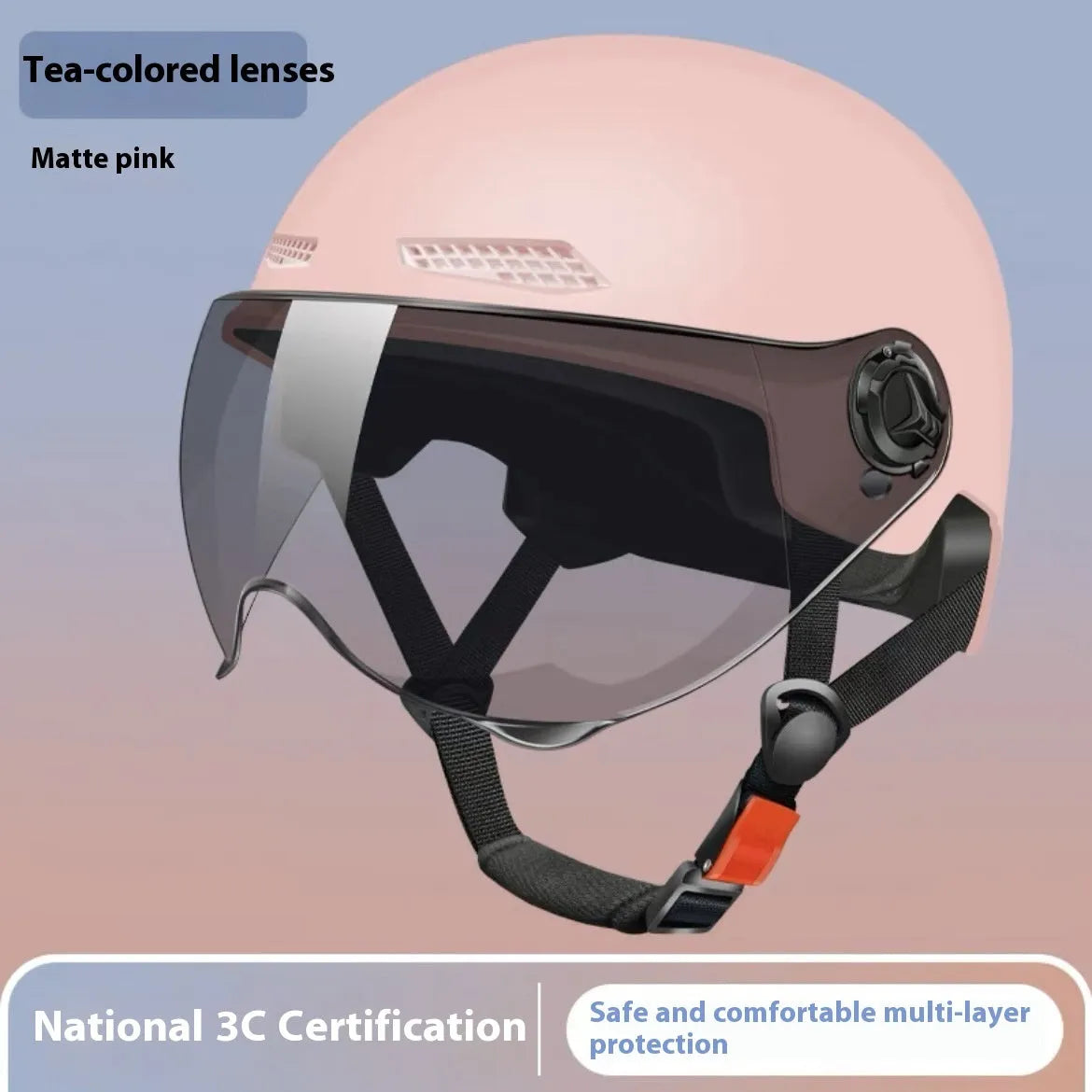 3C certified polypropylene electric motorcycle helmet with sun shield in Ice Crystal Gray colour