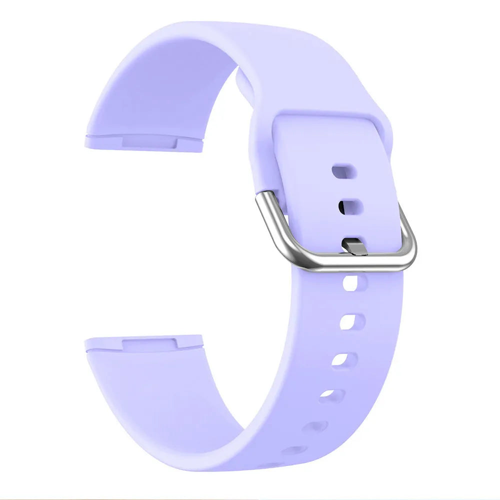 Fitbit Versa 3 and Sense 2 silicone replacement strap in multiple colours with silver buckle