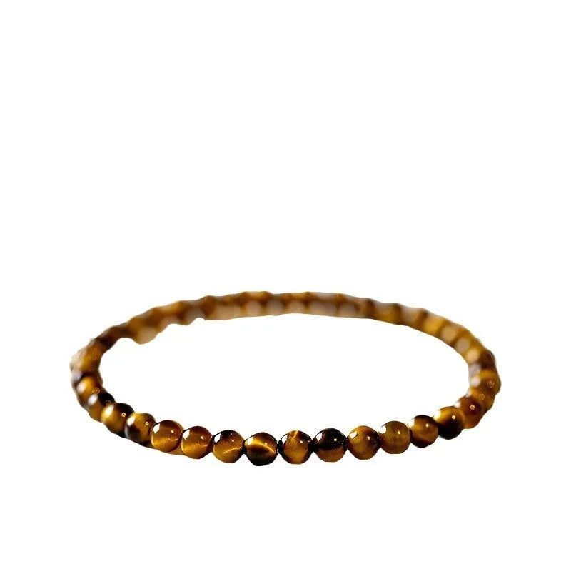 Handmade tiger's eye bracelet with geometric round beads in new Chinese style