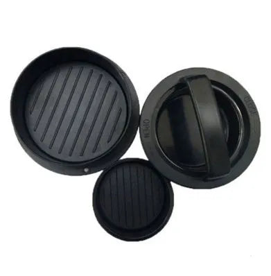 Combined meat press 12.5cm x 12.5cm x 6cm food grade ABS with non-stick coating and removable mould base