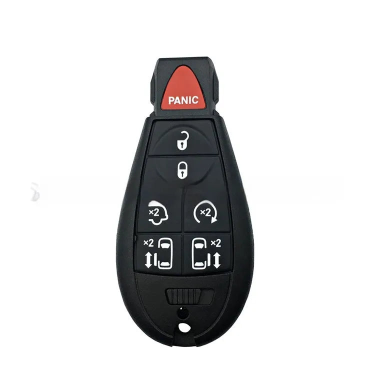 Dodge Chrysler smart key replacement shell in ABS brass and nylon, dimensions 85mm by 42mm by 15mm.