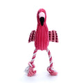 Pink animal-shaped plush dog toy with corduroy material and squeaker inside