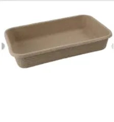 Brown disposable waterproof cat litter box showing three size options