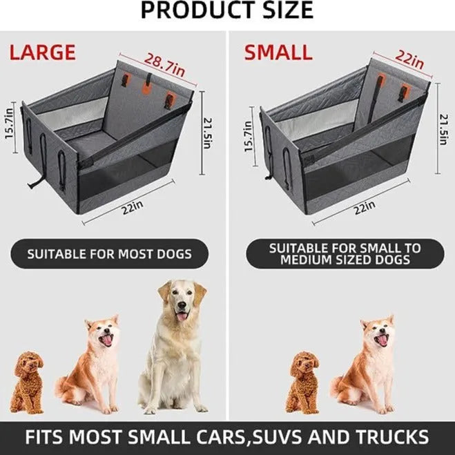 Grey water resistant cloth dog bed measuring 56x56x40 cm for crates and indoor use