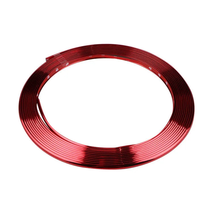 Galvanised wheel sticker guard circle in electroplated purple colour on 8 metre PVC roll