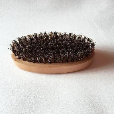 Natural boar bristle beard brush 11.3cm for men's facial hair styling and maintenance, black brown and fancy options