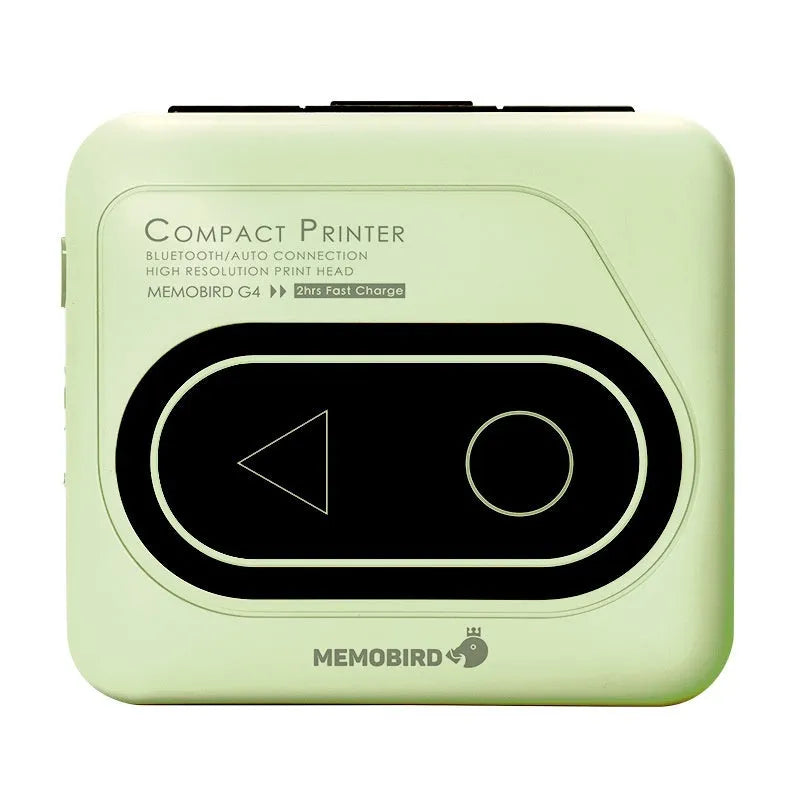 Bluetooth mini thermal printer in avocado green, pink, small yellow duck, or white colours for mobile phone printing