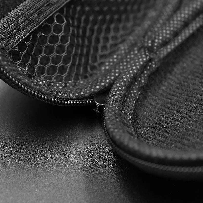 Black oval leather earphone storage case for EDX PRO and ZEX PRO models.