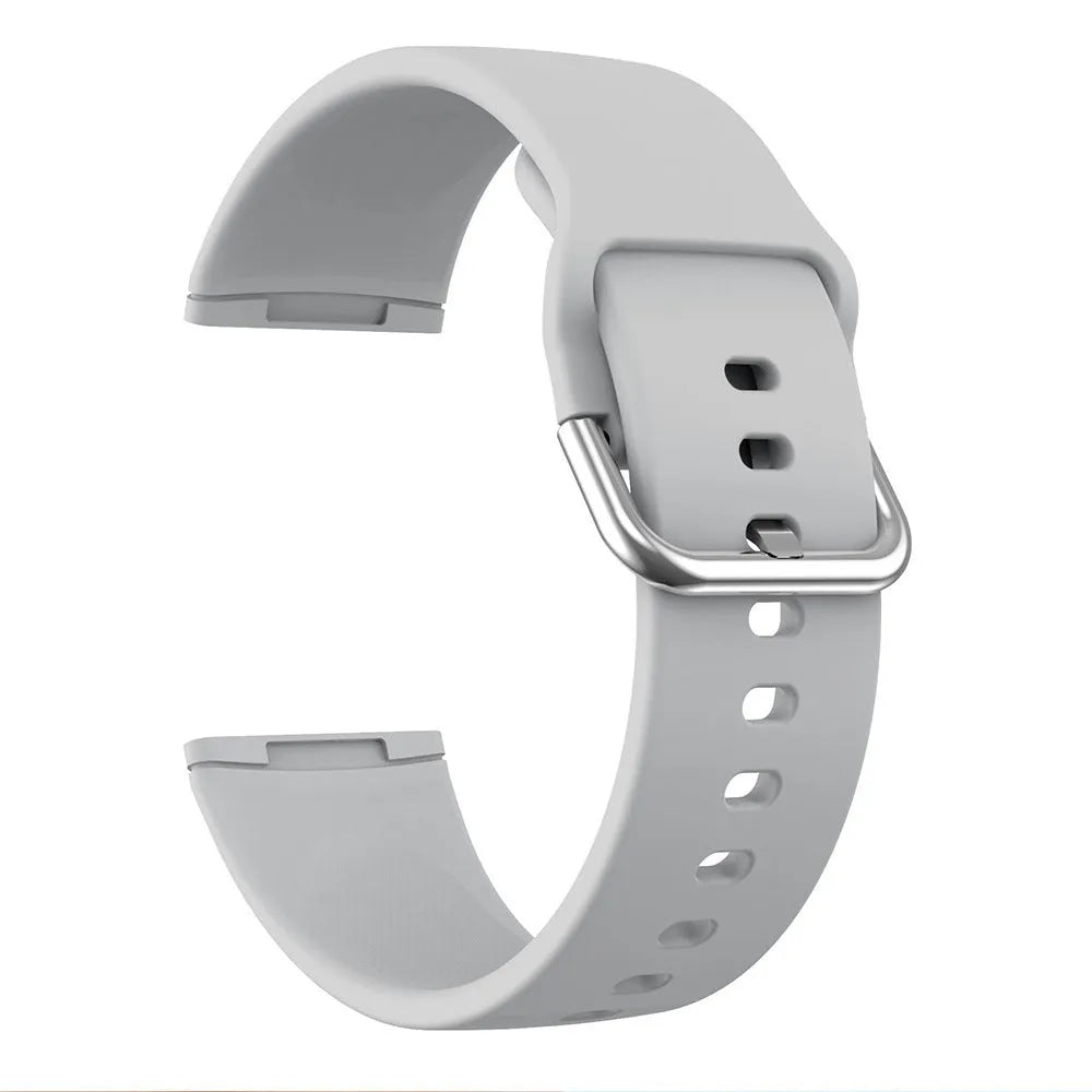 Fitbit Versa 3 and Sense 2 silicone replacement strap in multiple colours with silver buckle