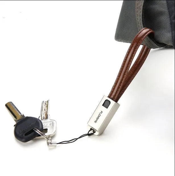 20cm leather iPhone charging cable with zinc alloy lightning connector in three colours
