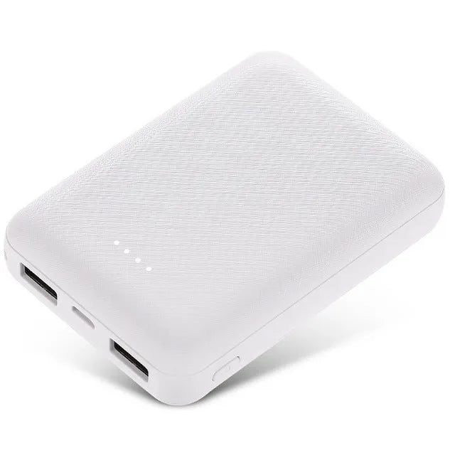 Black or white ultra-thin 10000mAh power bank with multi USB ports