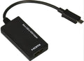 Black DisplayPort to HDMI adapter cable with 12cm length and micro USB port