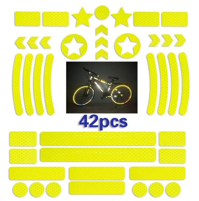 Bicycle reflective safety tape with geometric grid pattern in four colour options