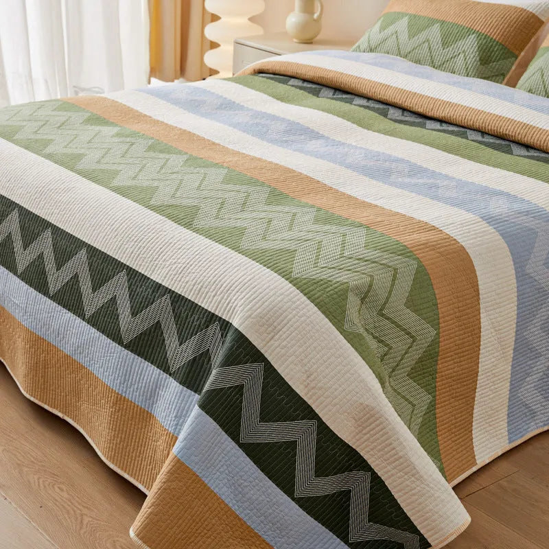 Pure cotton printed bed sheet set in modern simplicity design for 2.2 metre beds