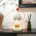 Linglan ancient style melting wax fragrance desk lamp with metal holder in cream white colour