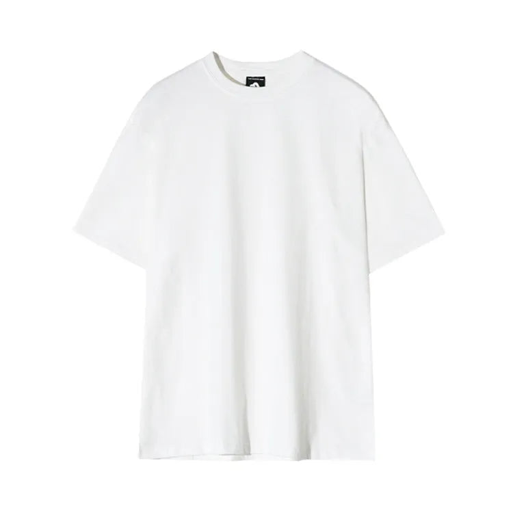 Men's slim-fit cotton t-shirt in white and black, showing round neck and half sleeves.