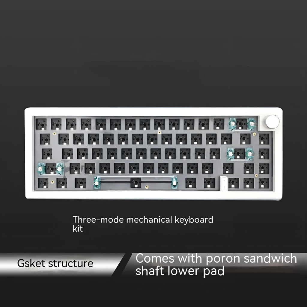 DIY hot-swappable mechanical keyboard kit with RGB backlight and control knob
