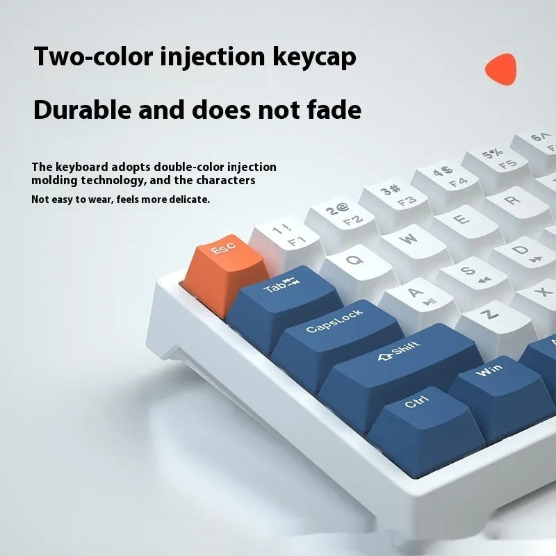 Small bluish black mechanical keyboard with 61 keys and hot-swap switch sockets