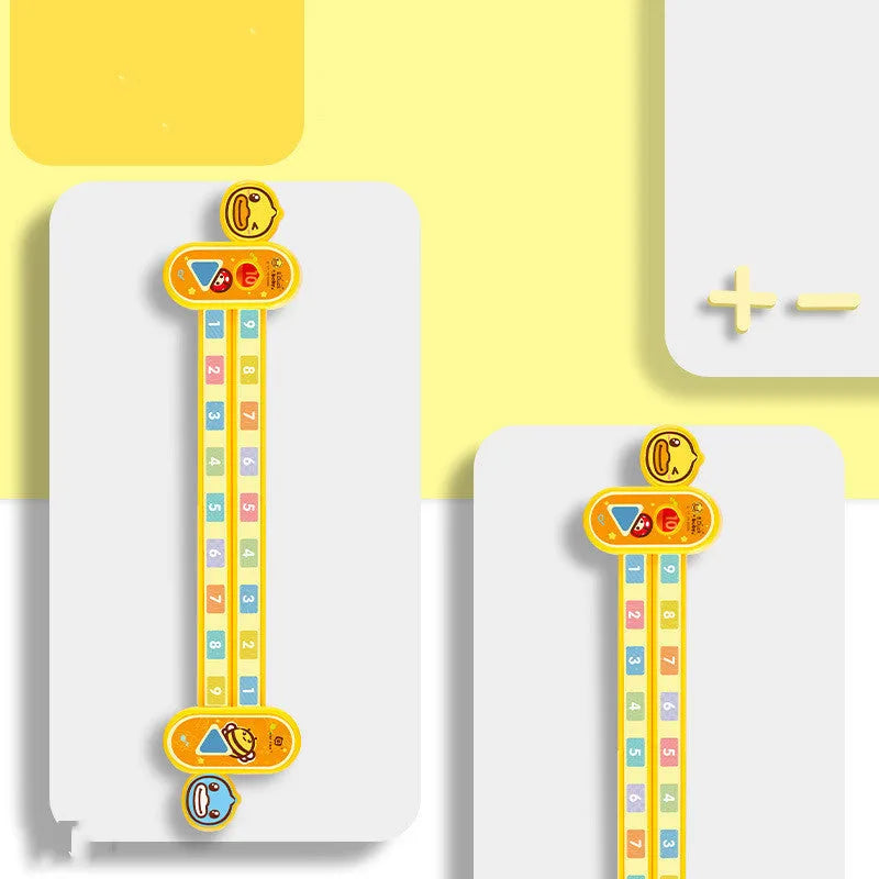 Yellow plastic cartoon digital decomposition ruler for children's maths learning
