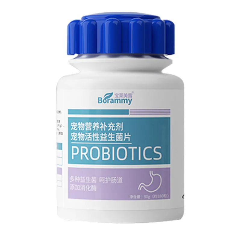 Bottle of Pet Active Probiotic Tablets containing 180 tablets for dog and cat digestive health