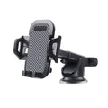 Black car phone holder made of ABS and EVA material designed for smartphones from 4.0 to 7.0 inches.