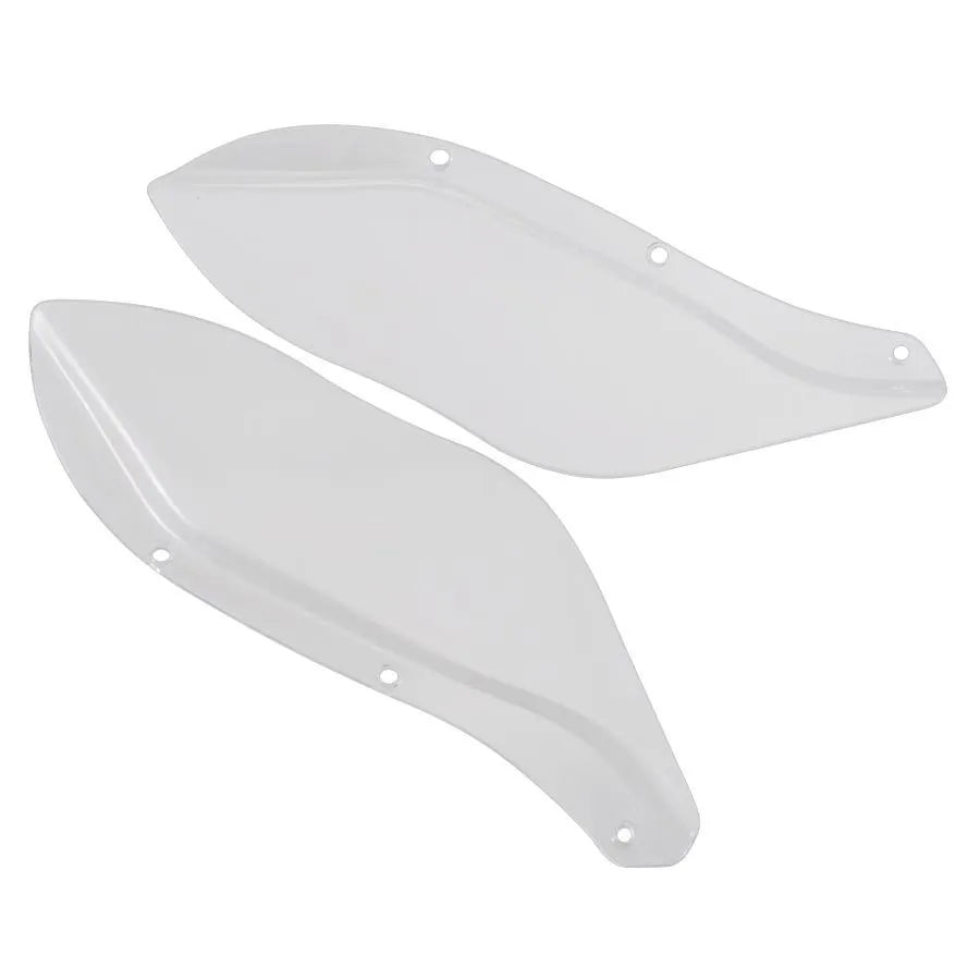 Harley-Davidson Touring motorcycle side wing windshield covers in black and transparent ABS plastic