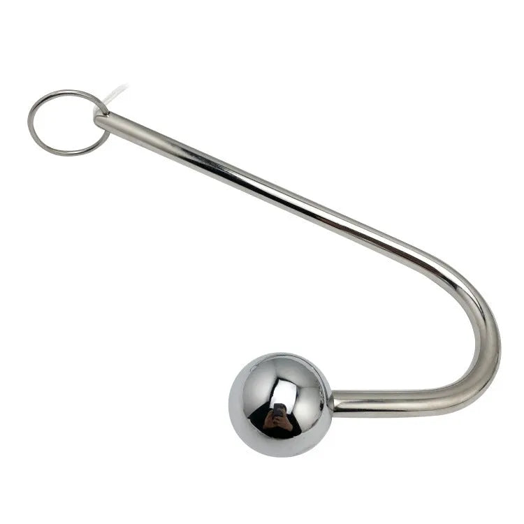 Silver stainless steel electric shock couple toy with 25mm, 30mm, and 35mm round heads and 100g single hook