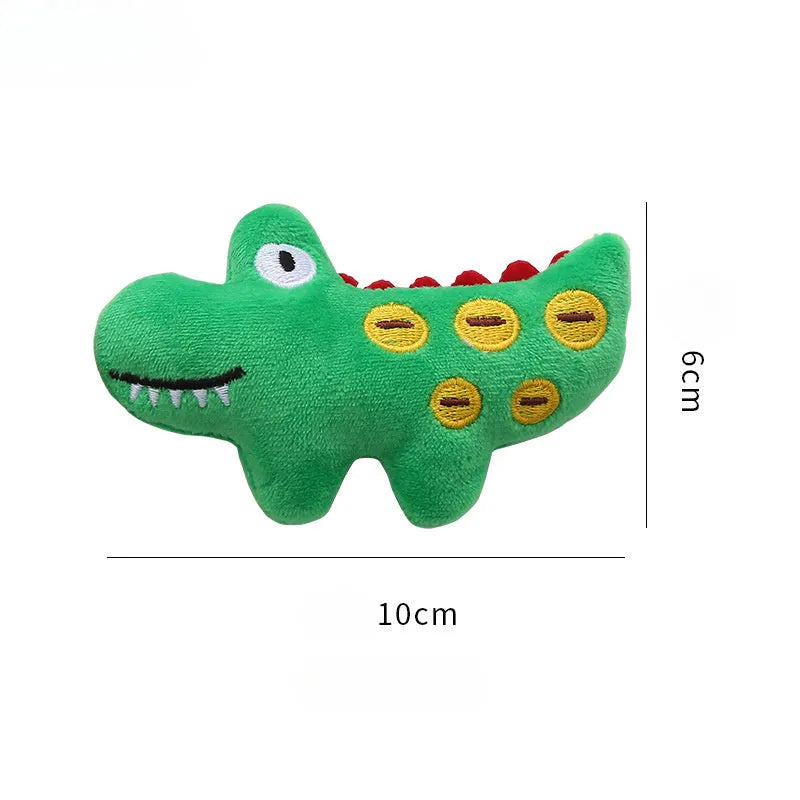 Plush cat toy in cow parrot or crocodile shape with catnip for interactive pet play