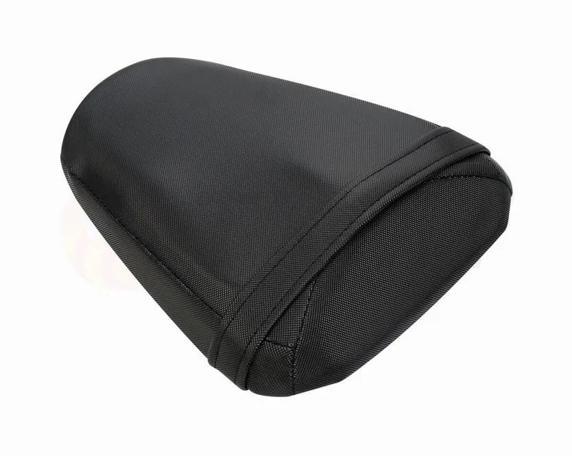 Suzuki GSXR1000 motorcycle with black PU seat covers fitted on front and rear seats.