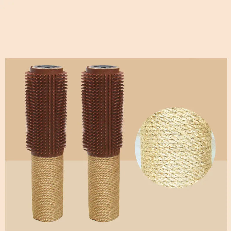 Brown sisal cat scratching post measuring 30cm tall with 5.8cm square base