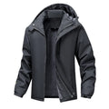 Men's plus-size loose-fit hooded winter coat in Army Green, shown on a model.