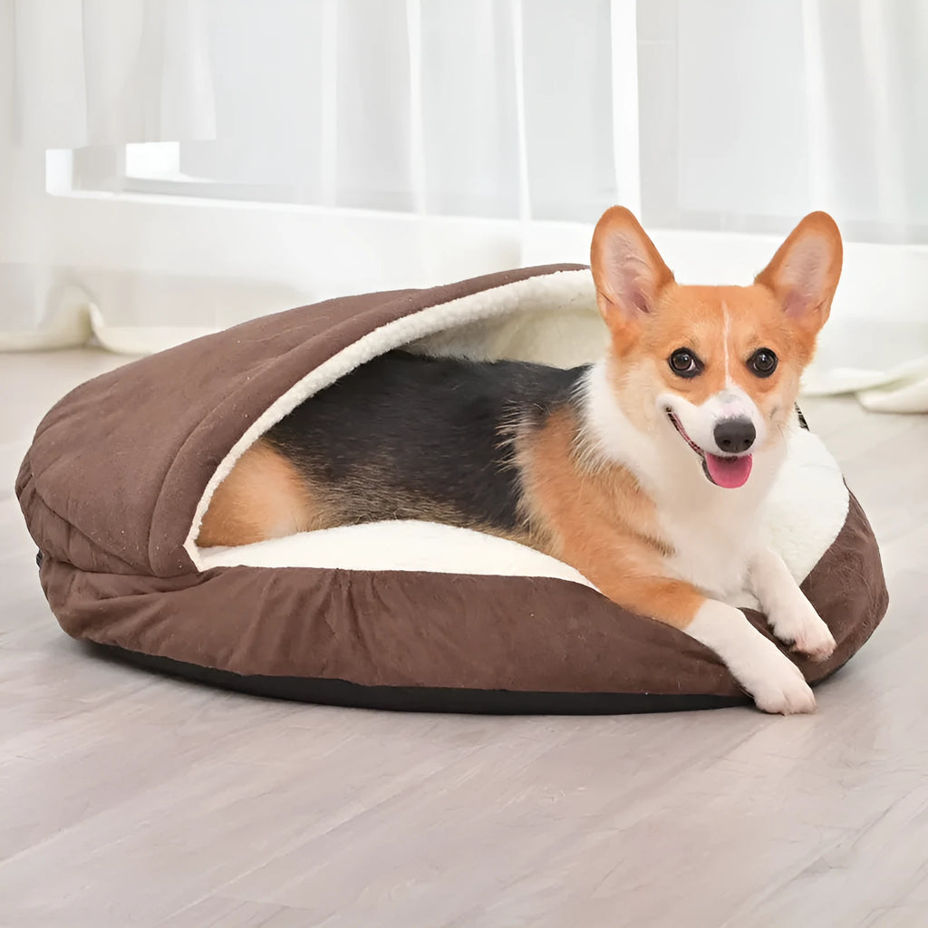 Brown and grey removable washable cloth dog kennel in S and M sizes