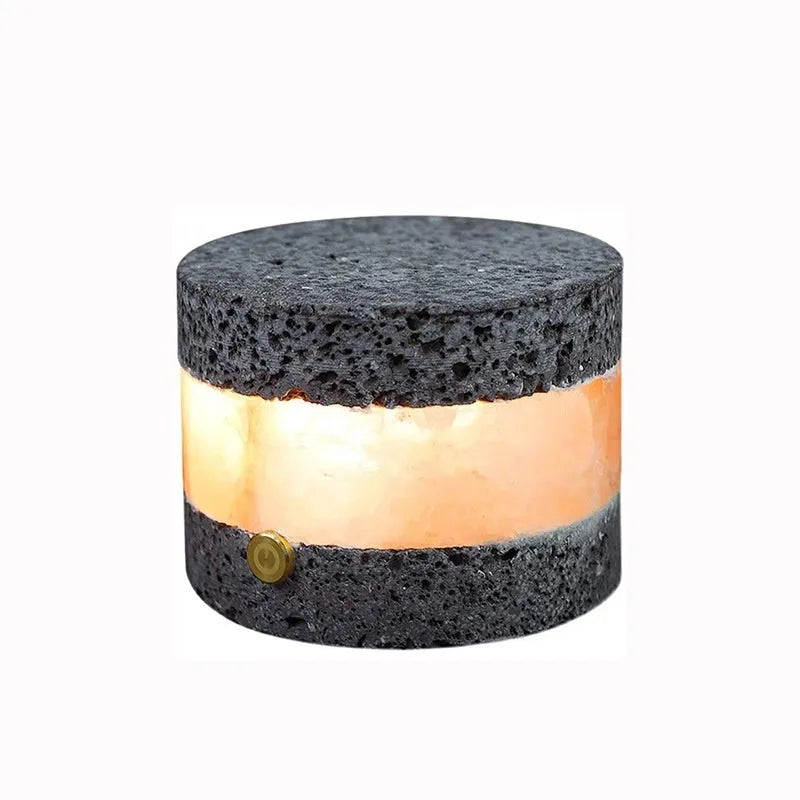 Orange volcanic rock USB night lamp with touch dimming and essential oil diffusion, 9cm by 7.5cm