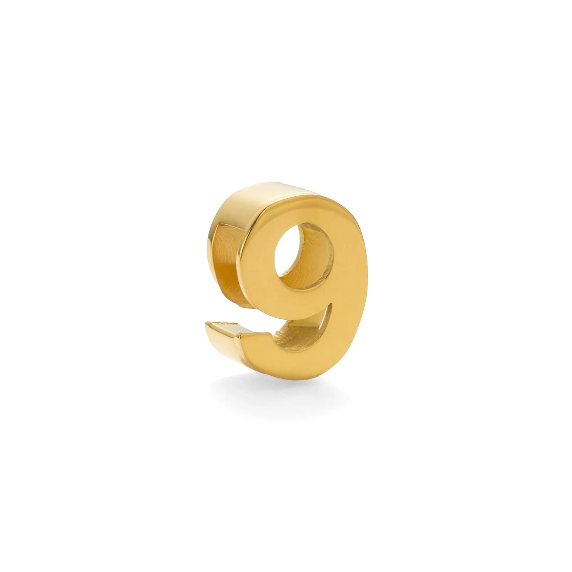 A gold and a silver titanium steel necklace with letter and number pendants on a 40.5cm chain.