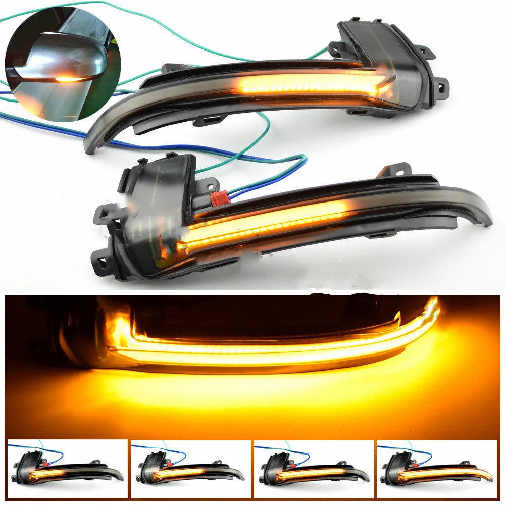 Dynamic LED mirror turn signal light for Audi B8 and B8.5 models in black or white finish.