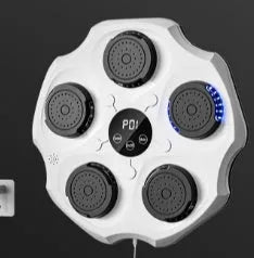 Black hanging boxing wall target with Bluetooth music rhythm recognition and included boxing glove for home fitness training