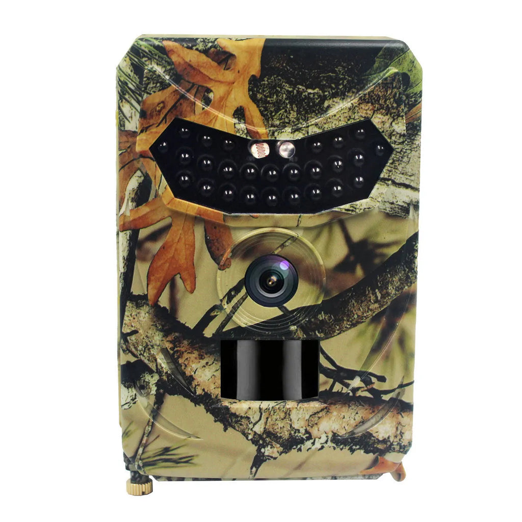 Yellow-brown 16MP hunting game camera with infrared night vision for wildlife monitoring