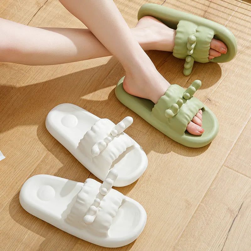 EVA summer slippers with hollow-out design and non-slip soles in four colour options