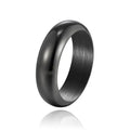 Glossy electroplated titanium steel ring in gold, black and steel colour options