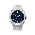 Stainless steel men's waterproof business watch with quartz movement and 42mm dial