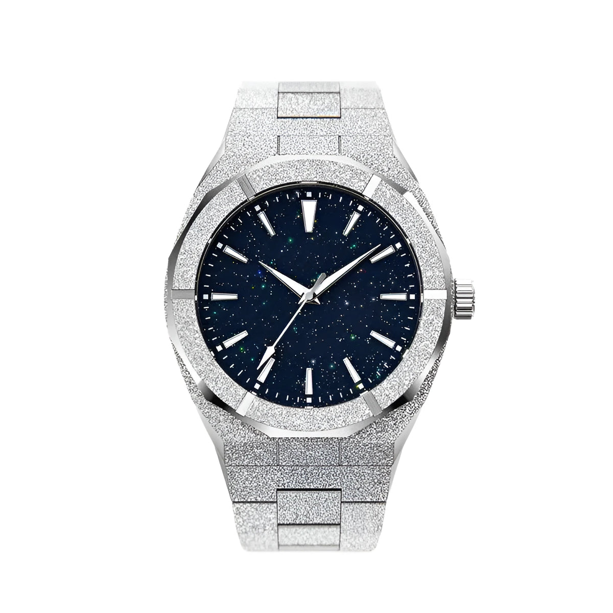 Stainless steel men's waterproof business watch with quartz movement and 42mm dial