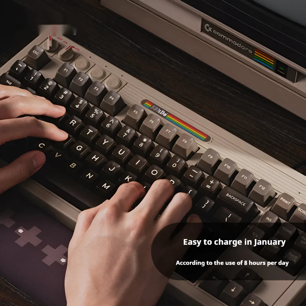 Retro87 C64 wireless mechanical keyboard with Bluetooth and analogue rocker control